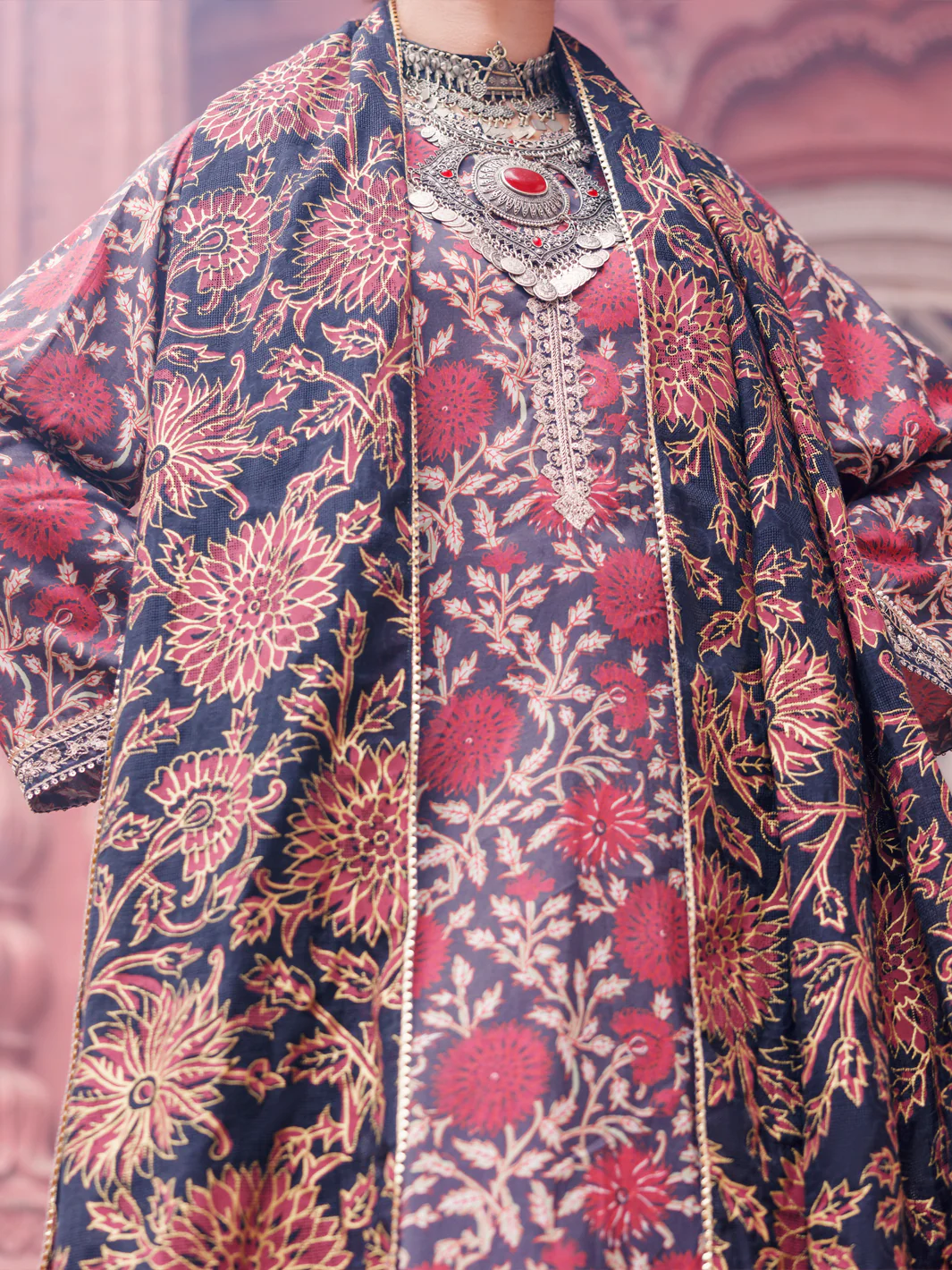 Maroon Maple Silk 3Pc Unstitched - AWP-3PS-671 - Image 3