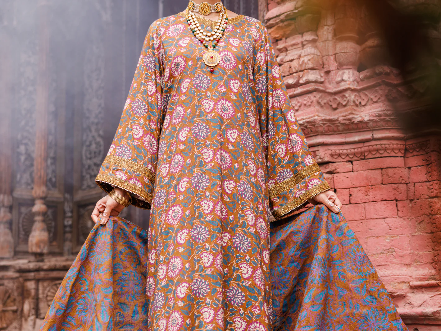 Multicolor Maple Silk 3Pc Stitched - AWP-3PS-672 - Image 3