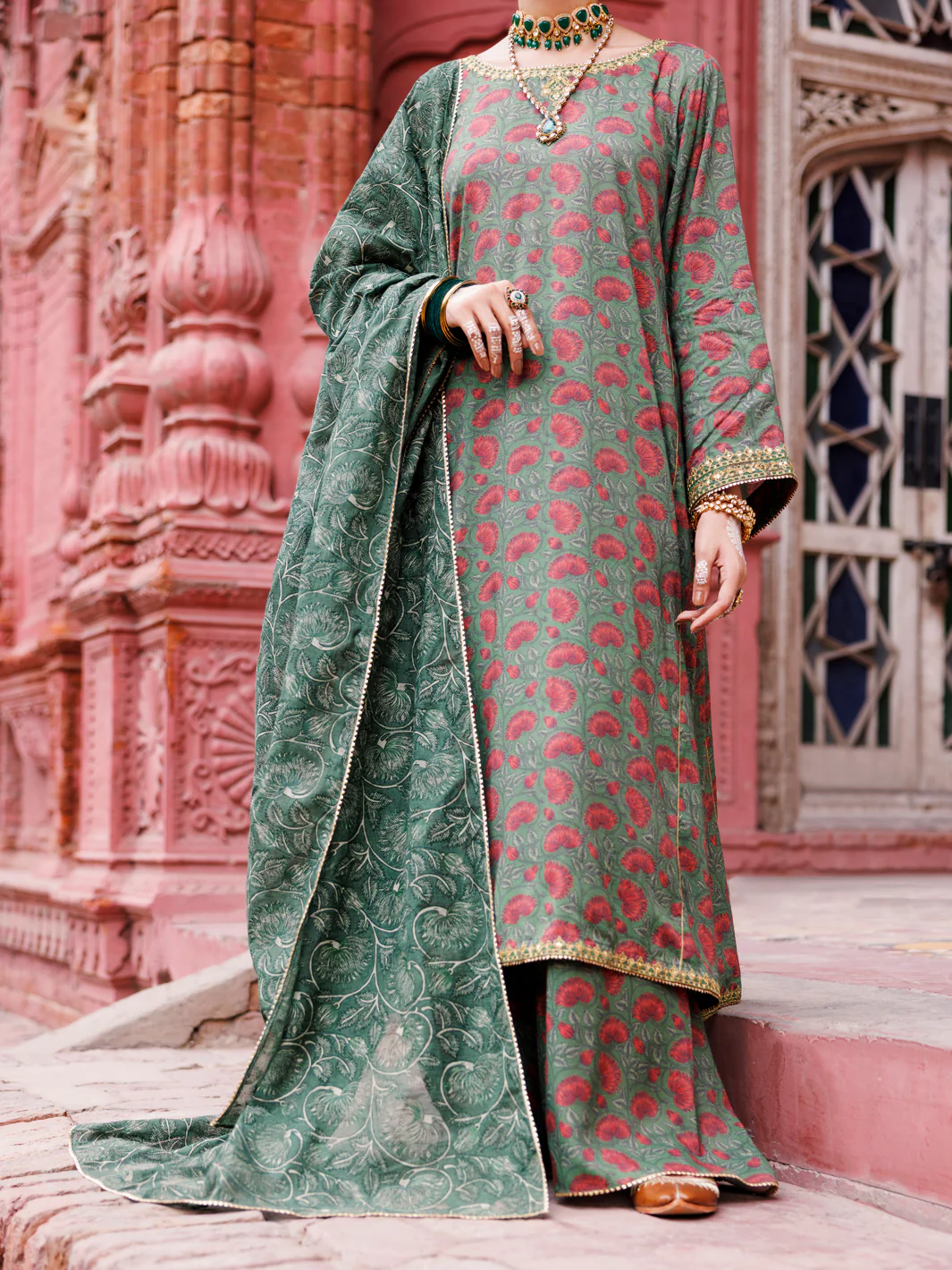 Green Maple Silk 3Pc Stitched - AWP-3PS-673