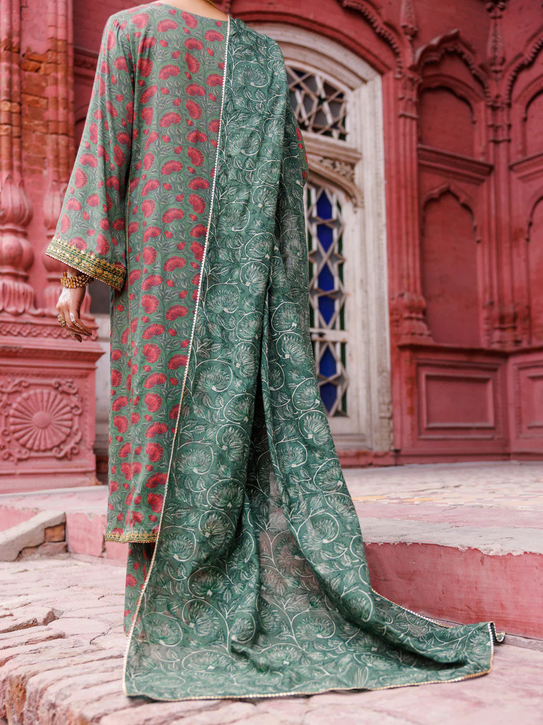 Green Maple Silk 3Pc Stitched - AWP-3PS-673 - Image 2