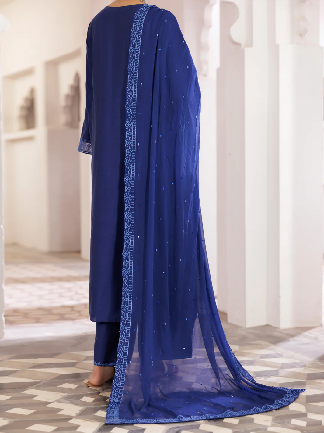 Blue Yarn Dyed 3Pc Stitched - AWP-3PS-682 - Image 2