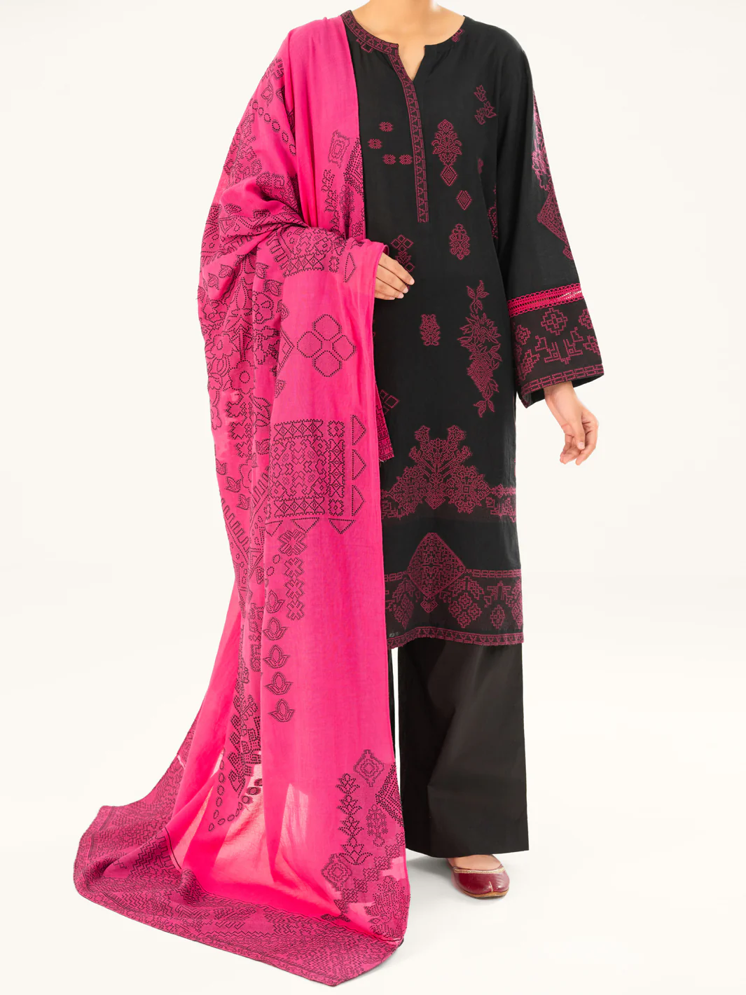 Black Jacquard 3Pc Stitched - AWP-3PS-750 - Image 4
