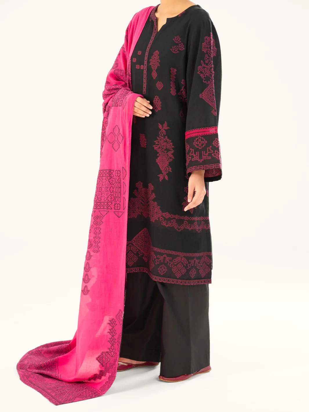 Black Jacquard 3Pc Stitched - AWP-3PS-750 - Image 7