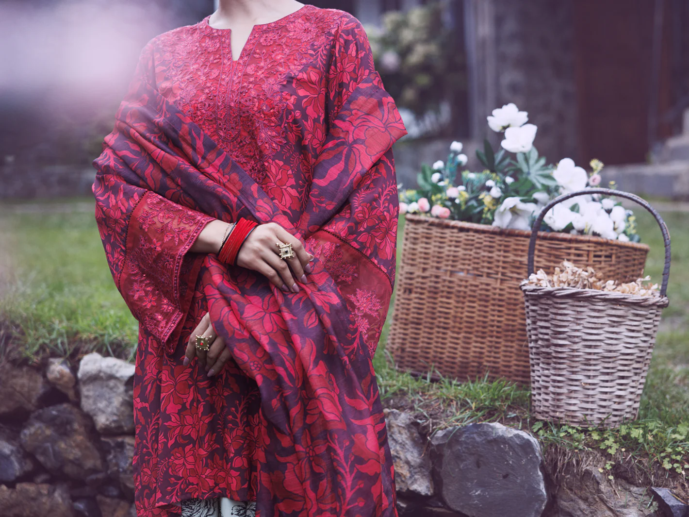 Red Viscose 3Pc Stitched - AWP-3PS-752 - Image 3