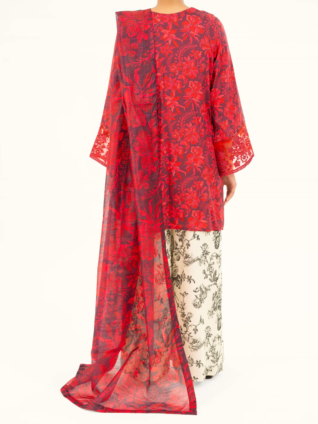 Red Viscose 3Pc Stitched - AWP-3PS-752 - Image 5