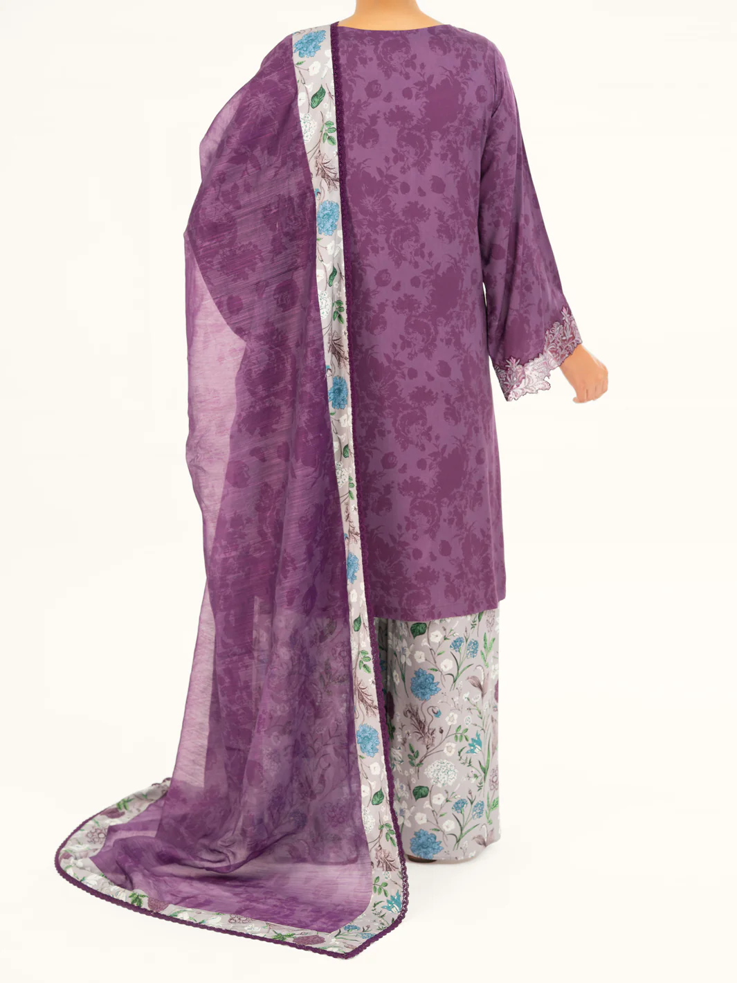 Purple Viscose 3Pc Stitched - AWP-3PS-754 - Image 2