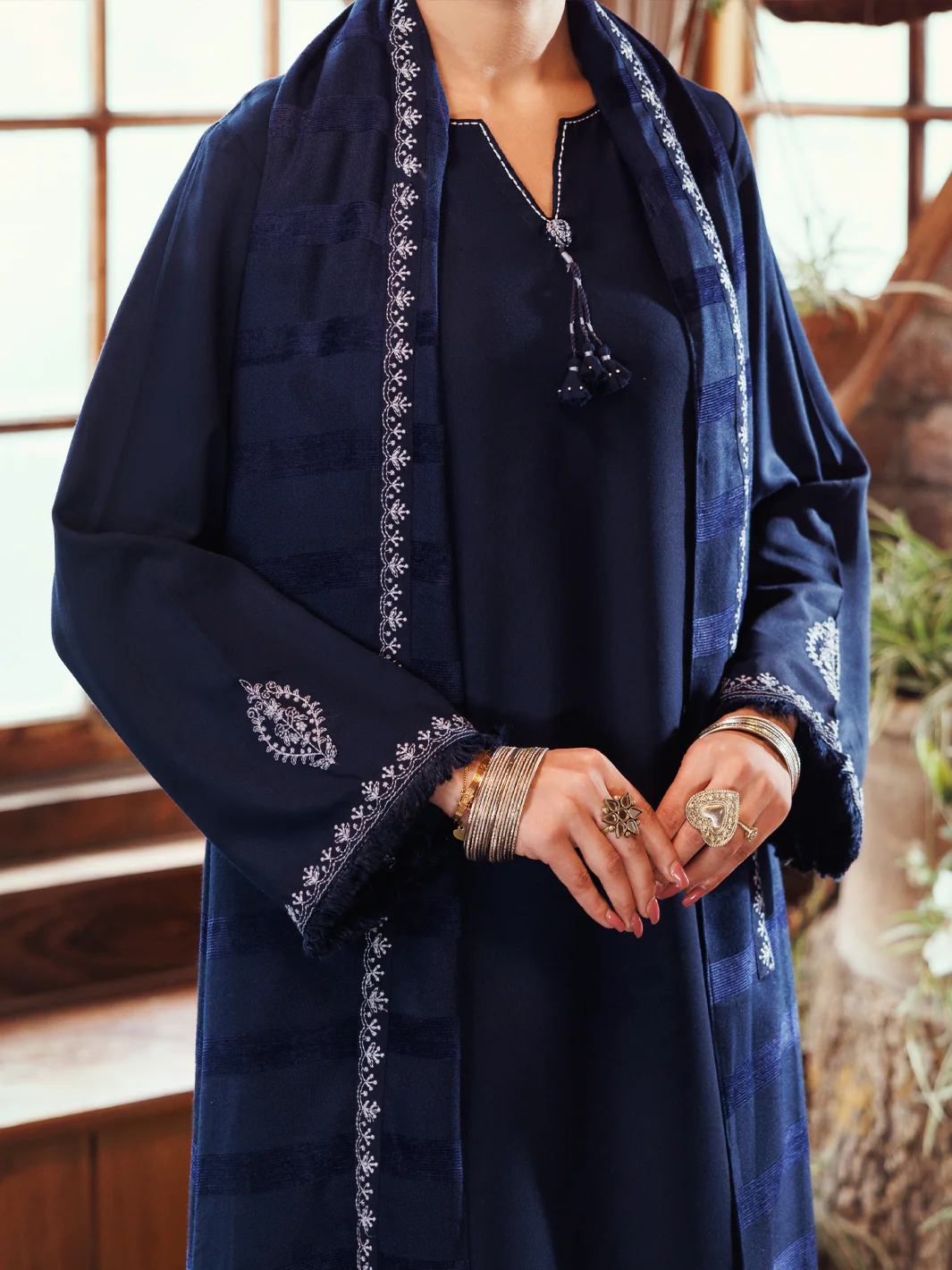 Blue Viscose Karandi Dyed 3Pc Stitched - AWP-3PS-762 - Image 3