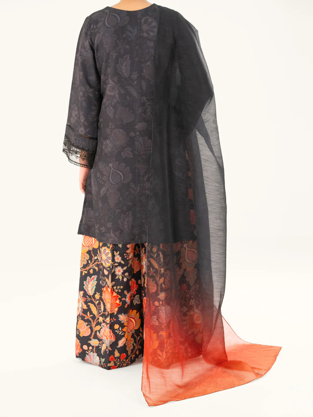 Black Jacquard 3Pc Unstitched - AWP-3PS-767 - Image 3