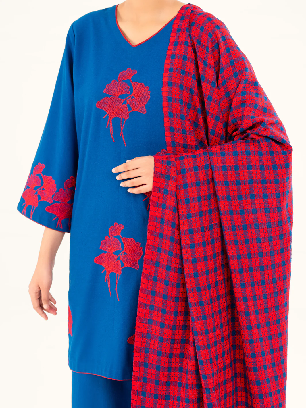Blue Light Khaddar 3Pc Stitched - AWP-3PS-773 - Image 5