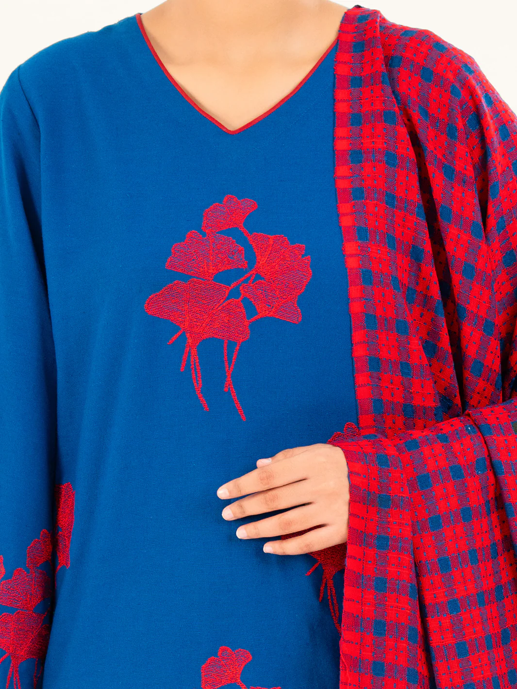 Blue Light Khaddar 3Pc Stitched - AWP-3PS-773 - Image 7