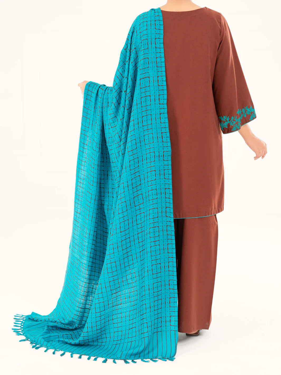 Brown Light Khaddar 3Pc Stitched - AWP-3PS-774 - Image 4
