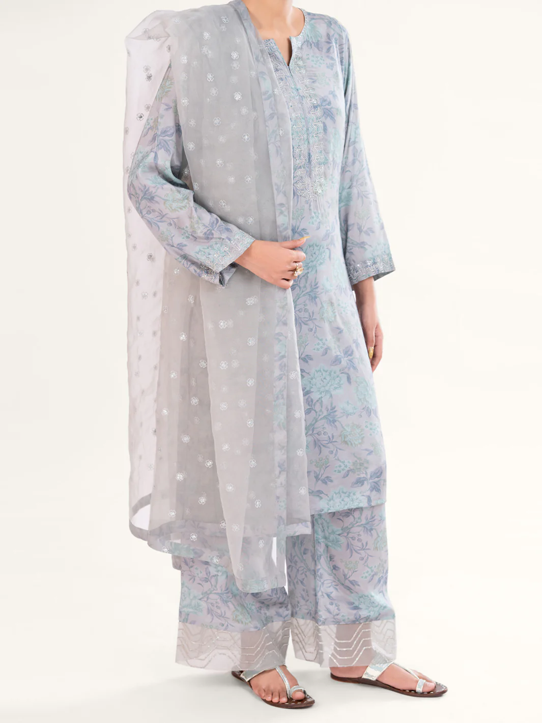 Grey Viscose 3Pc Stitched - AWP-3PS-781 - Image 4