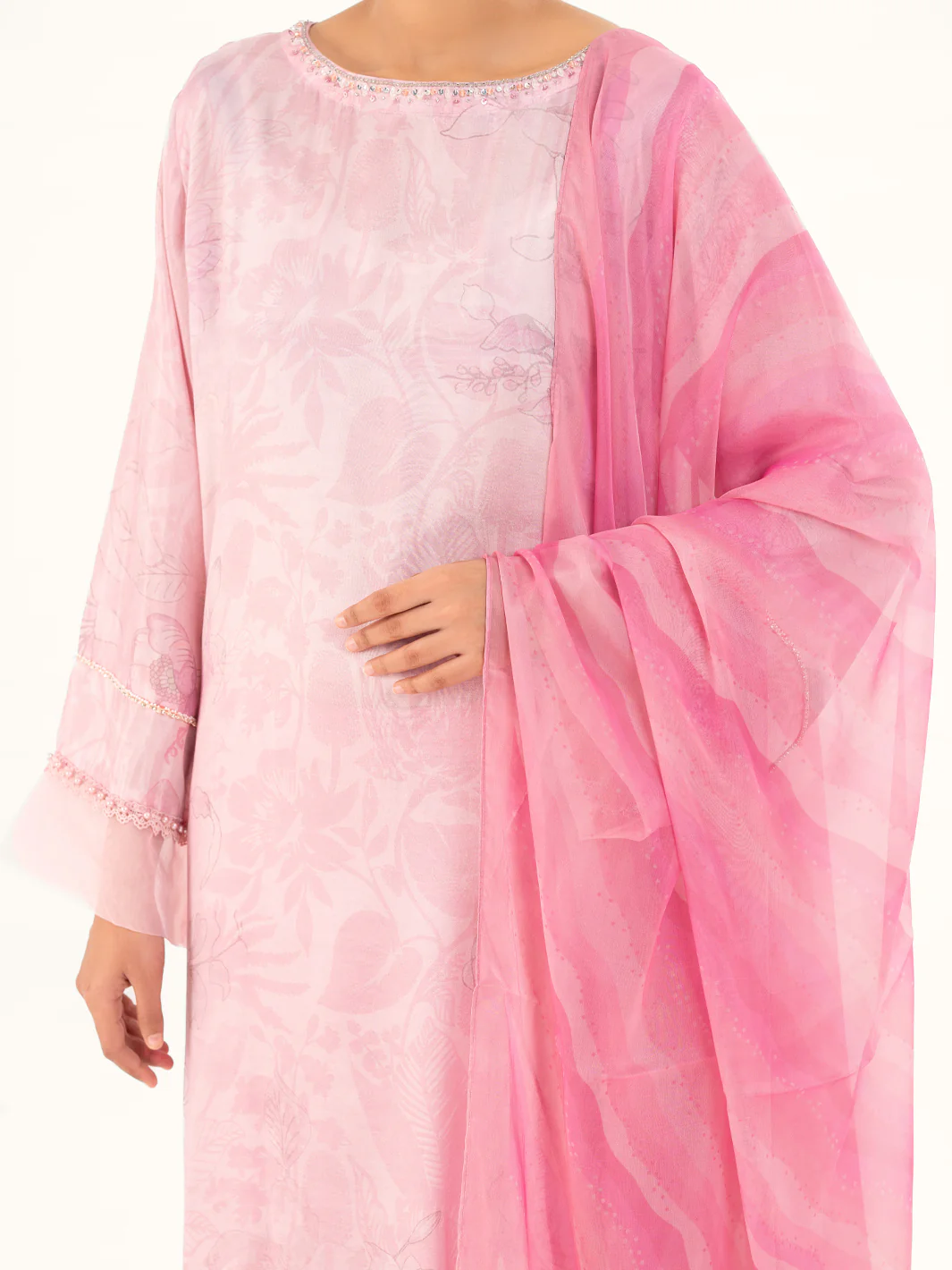 Light Pink Thai Silk 3Pc Stitched - AWP-3PS-784 - Image 6
