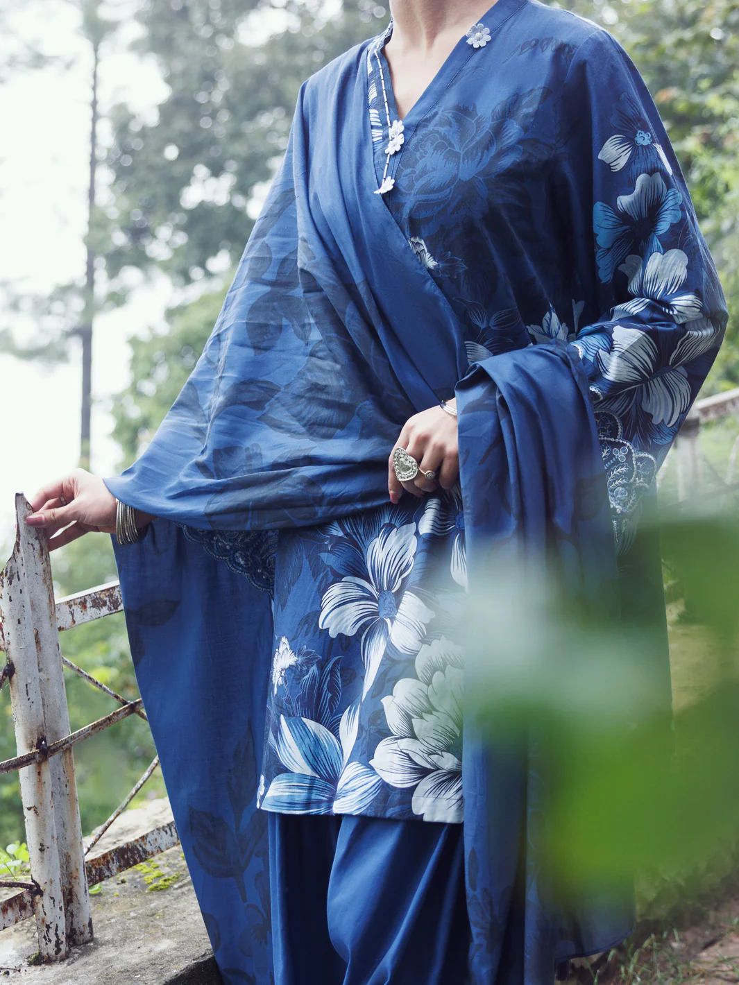 Blue Cambric 3Pc Unstitched - AWP-3PS-790 - Image 4
