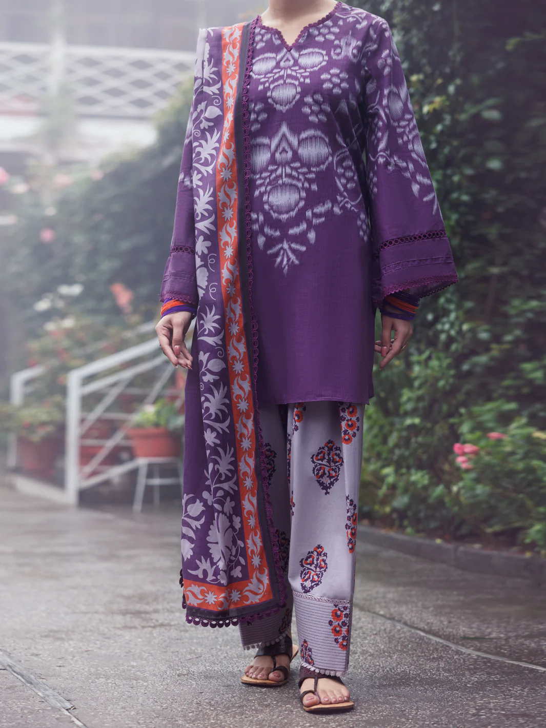Plum Cambric 3Pc Unstitched - AWP-3PS-791