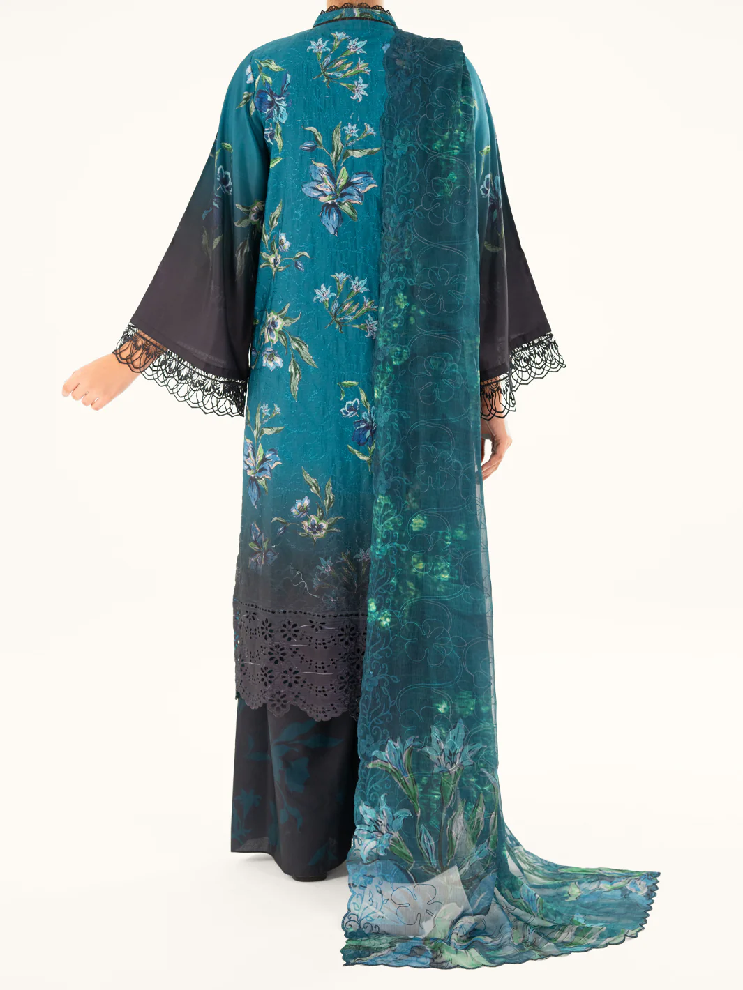 Teal Cambric 3Pc Unstitched - AWP-3PS-794 - Image 5