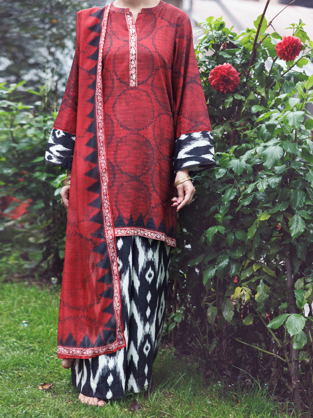 Maroon Lino Kara 3Pc Unstitched - AWP-3PS-800