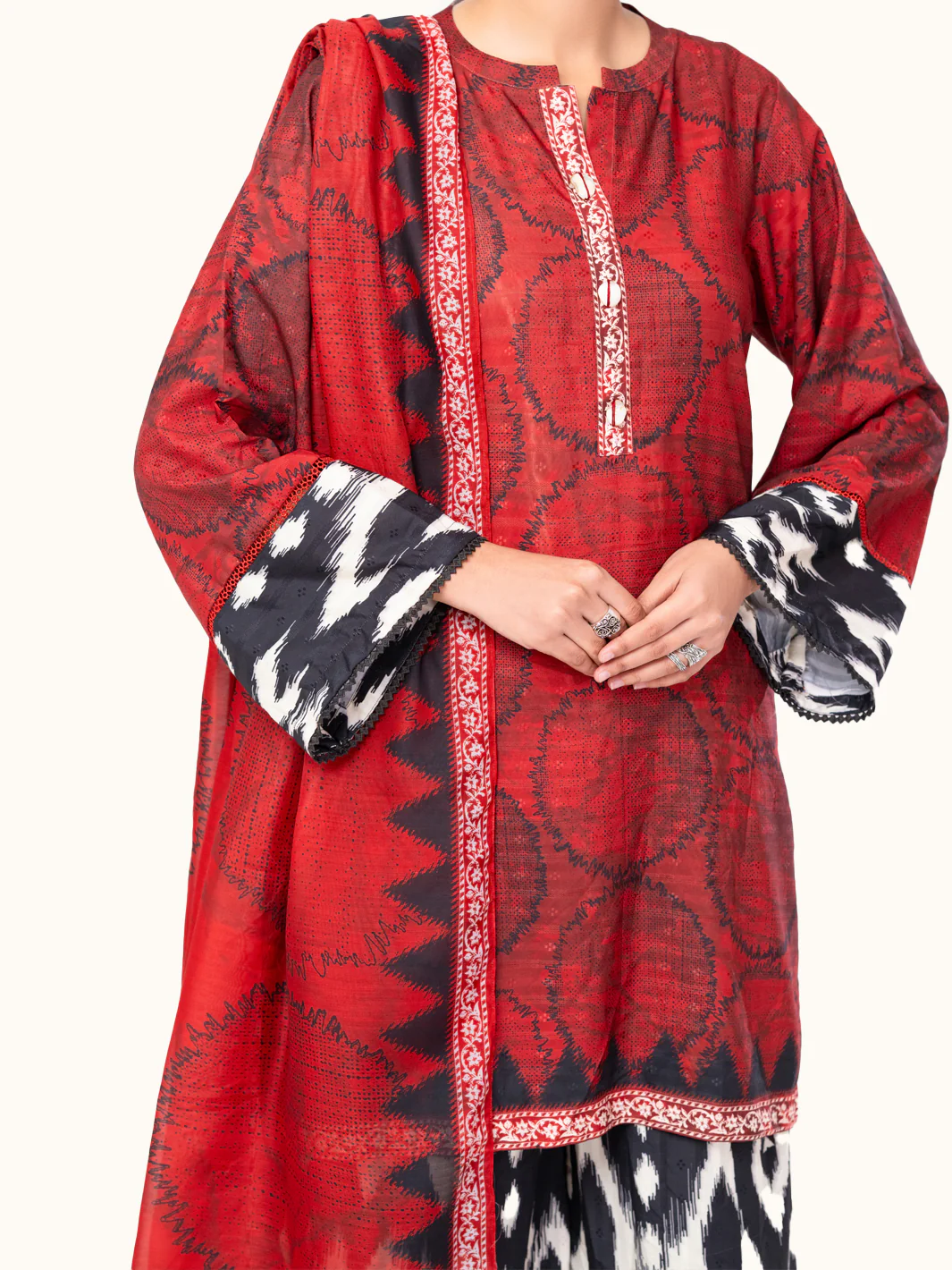 Maroon Lino Kara 3Pc Unstitched - AWP-3PS-800 - Image 6
