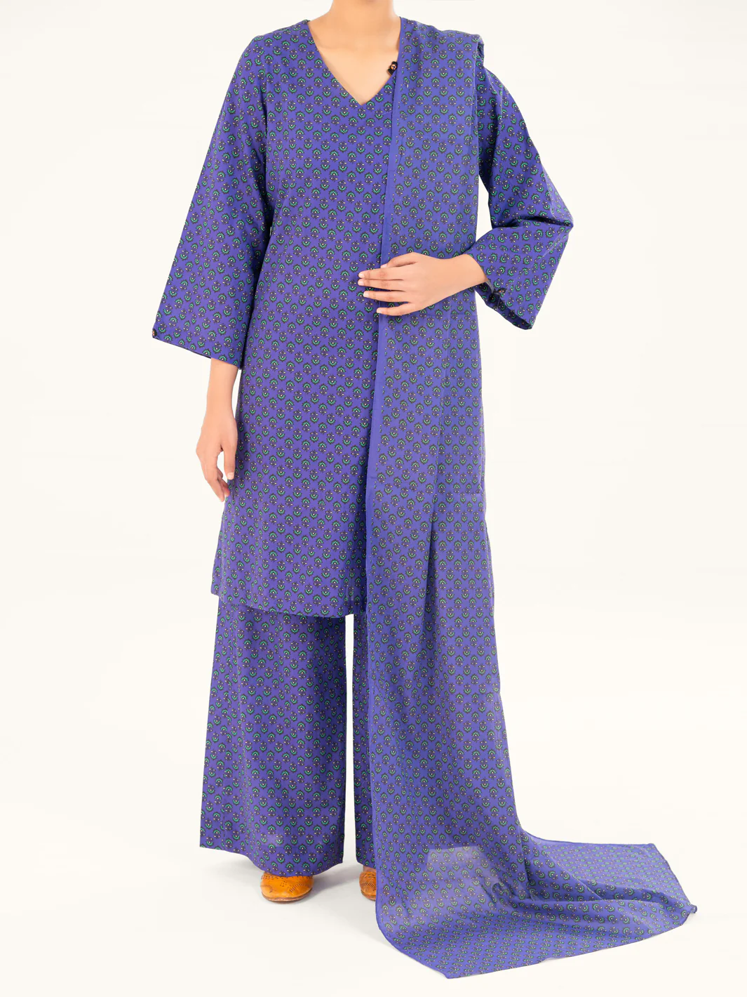 Purple Cambric 3Pc Stitched - AWP-3PS-856