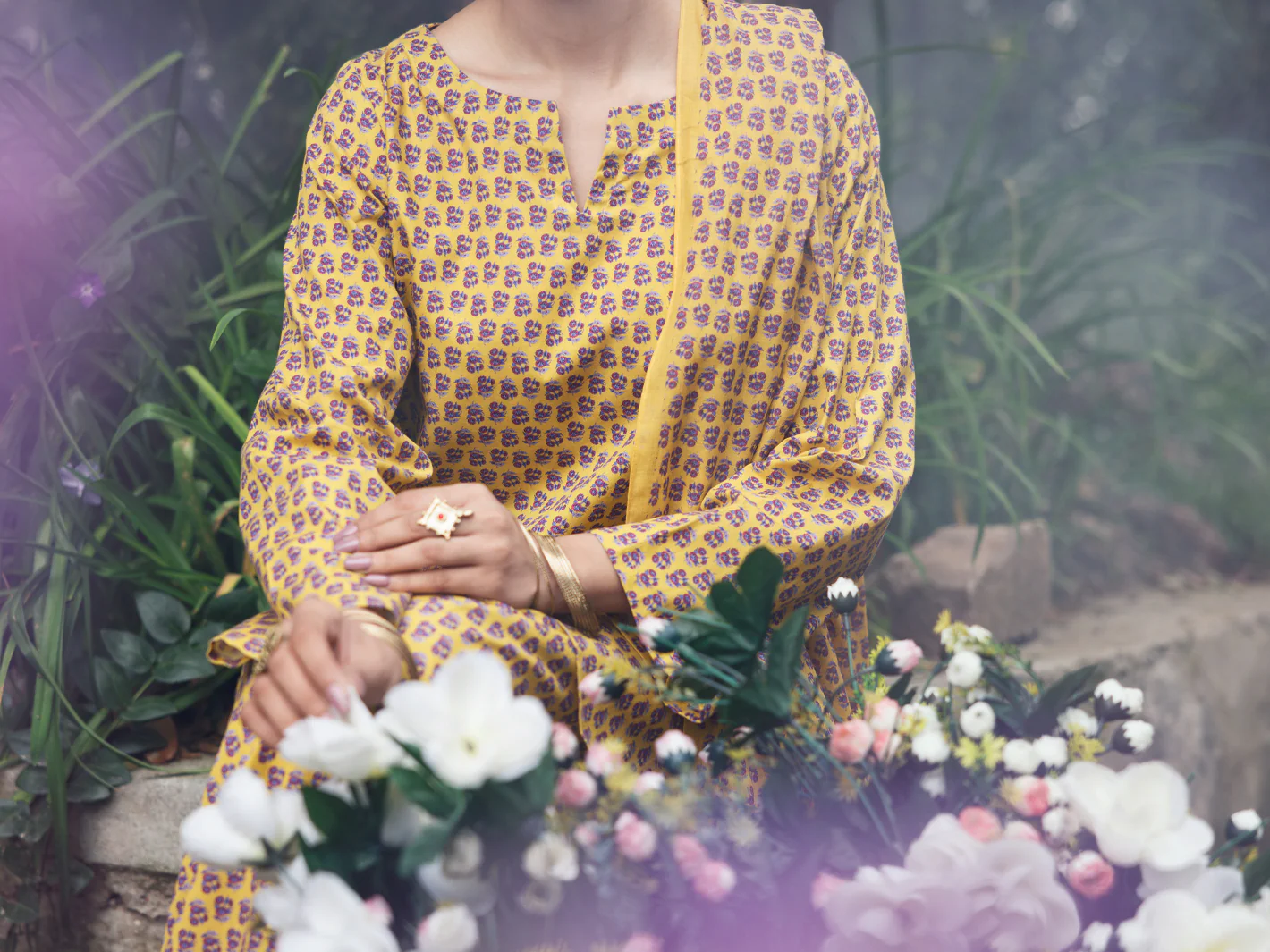 Mustard Cambric 3Pc Stitched - AWP-3PS-857 - Image 4