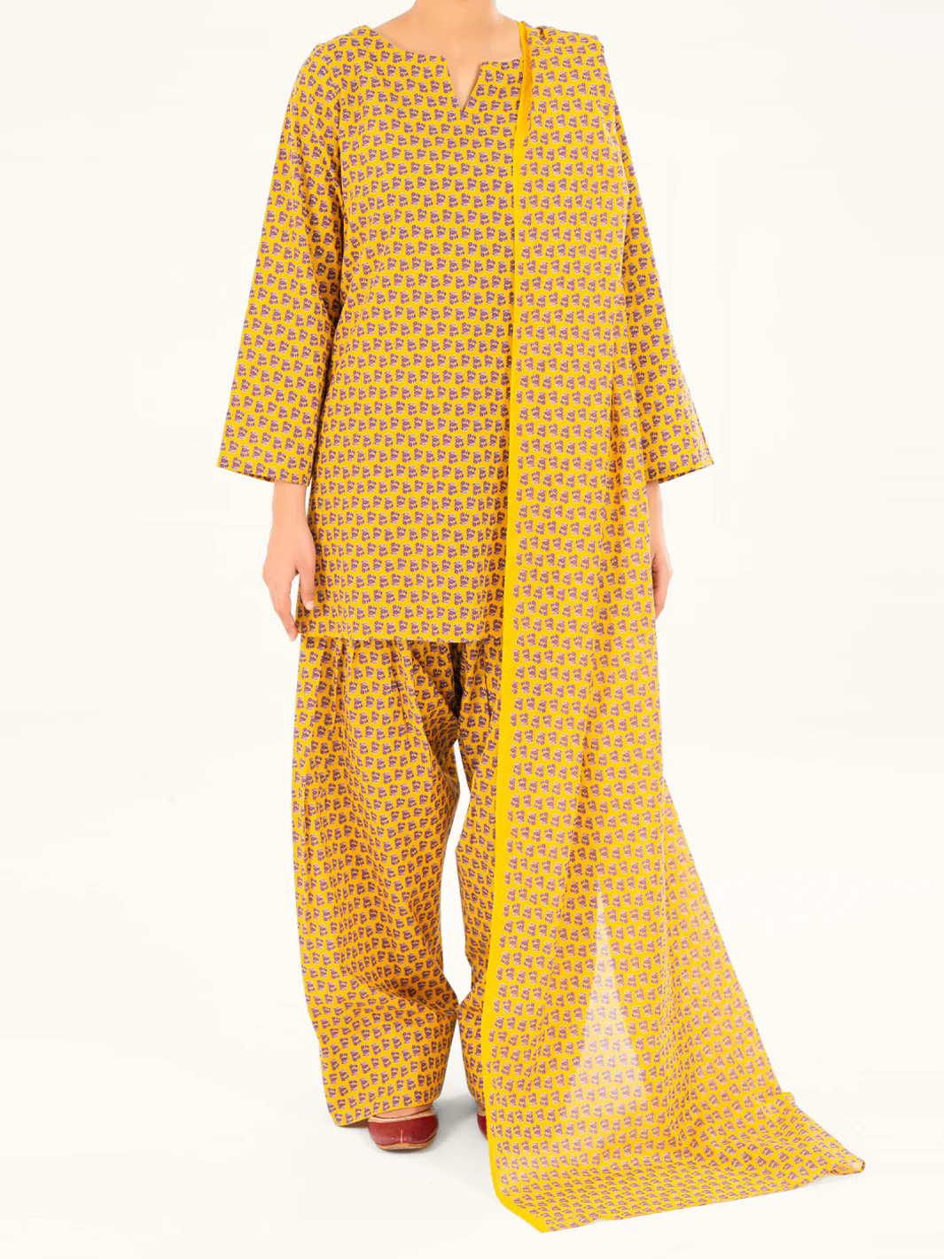 Mustard Cambric 3Pc Stitched - AWP-3PS-857 - Image 5