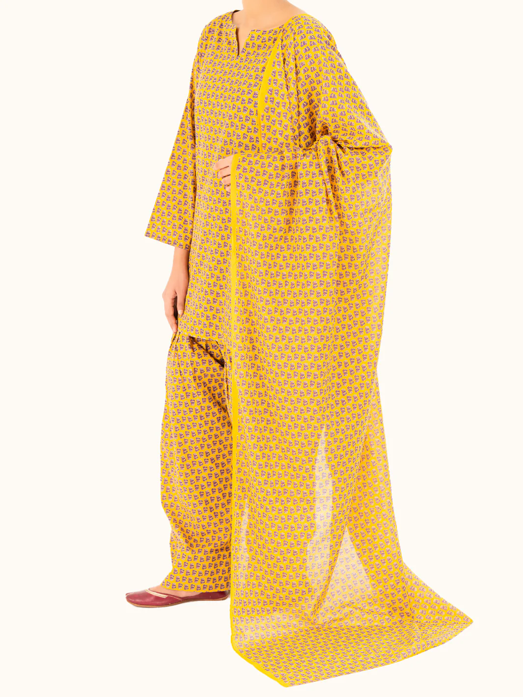 Mustard Cambric 3Pc Stitched - AWP-3PS-857 - Image 7