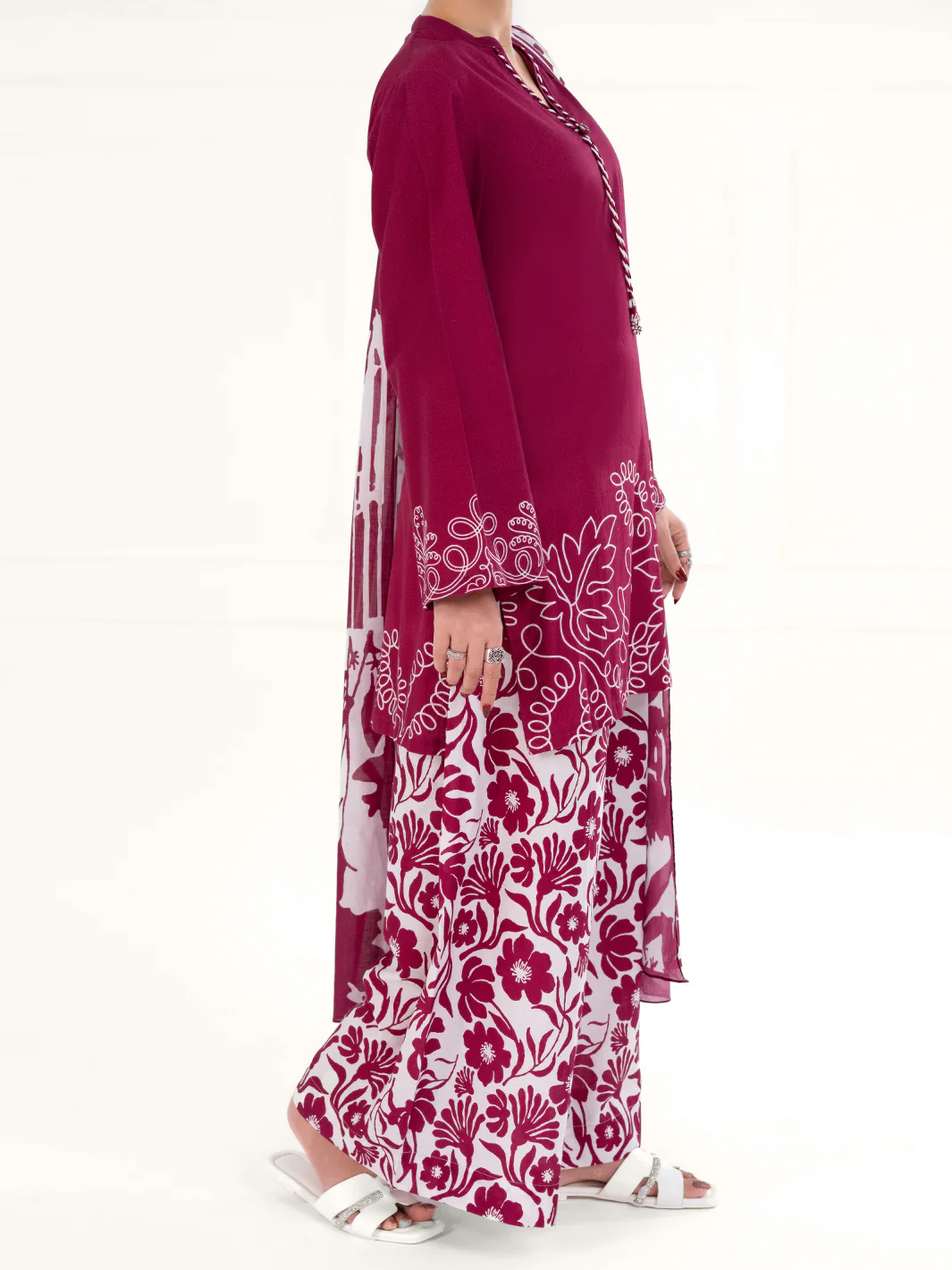 Maroon Lawn 3Pc Stitched - AWP-3PS-859 - Image 4