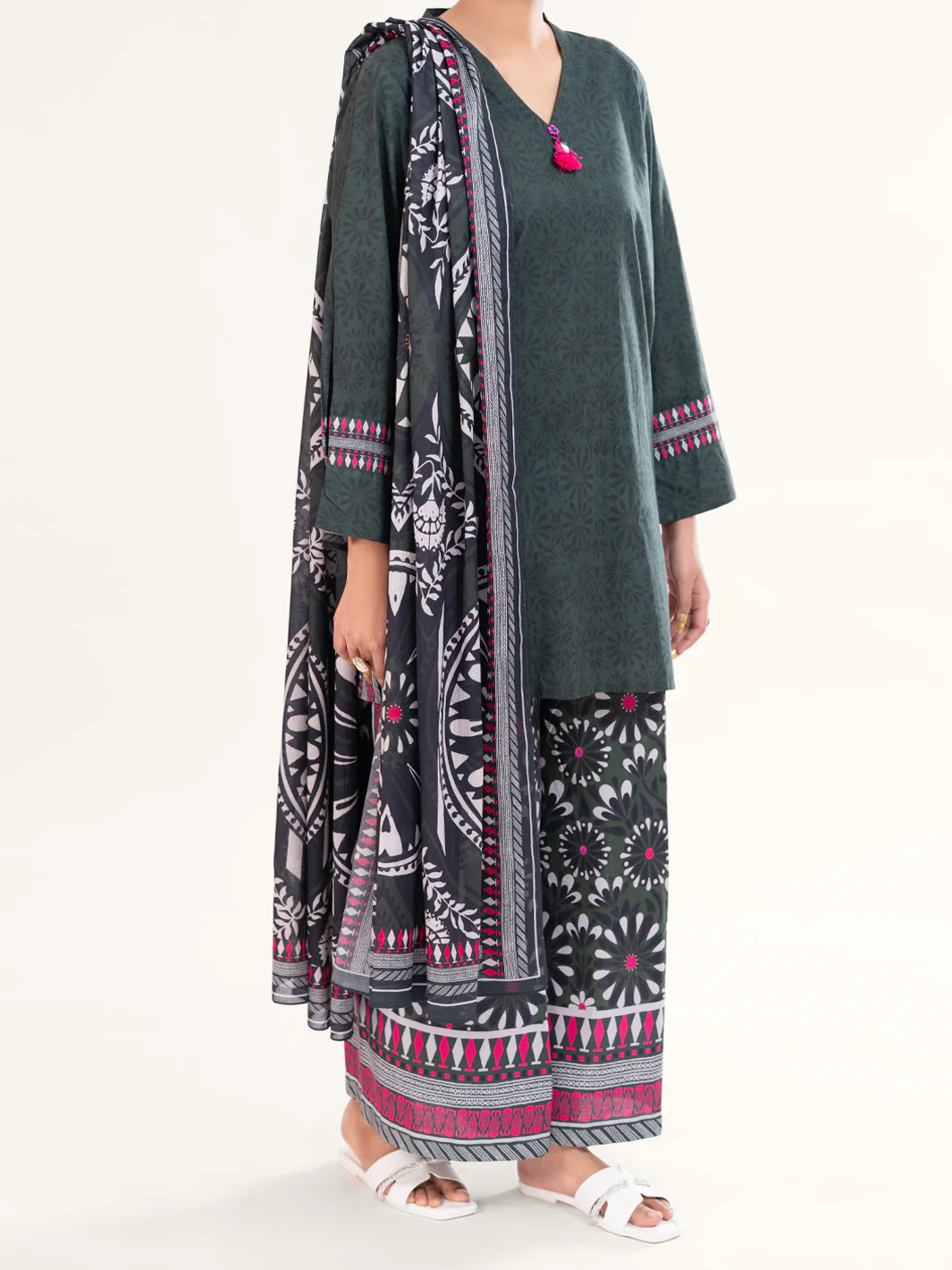 Charcoal Lawn 3Pc Stitched - AWP-3PS-860 - Image 4