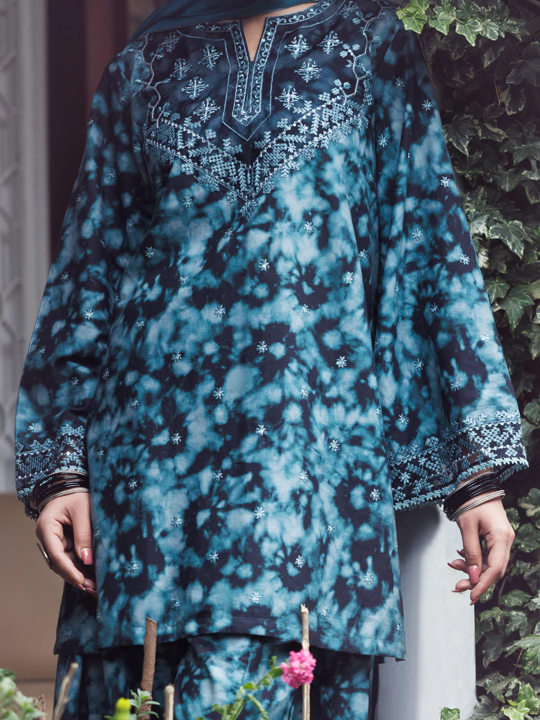 Teal Cambric 3Pc Stitched - AWP-3PS-874 - Image 3