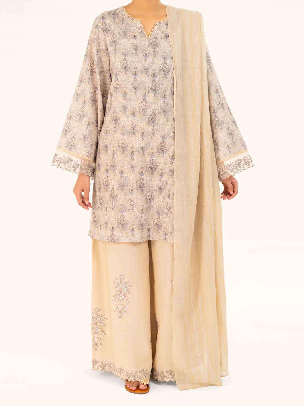 Beige Dobby 3Pc Stitched - AWP-3PS-877 - Image 4