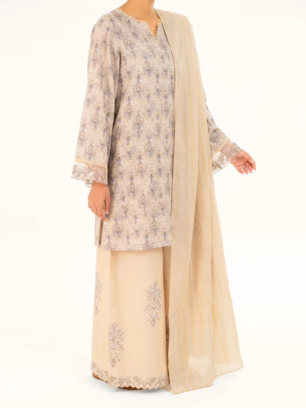 Beige Dobby 3Pc Stitched - AWP-3PS-877 - Image 5