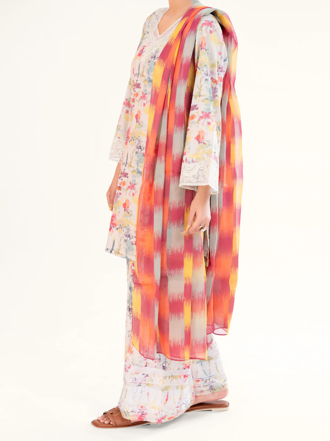 Multicolor Cambric 3Pc Stitched - AWP-3PS-888 - Image 5