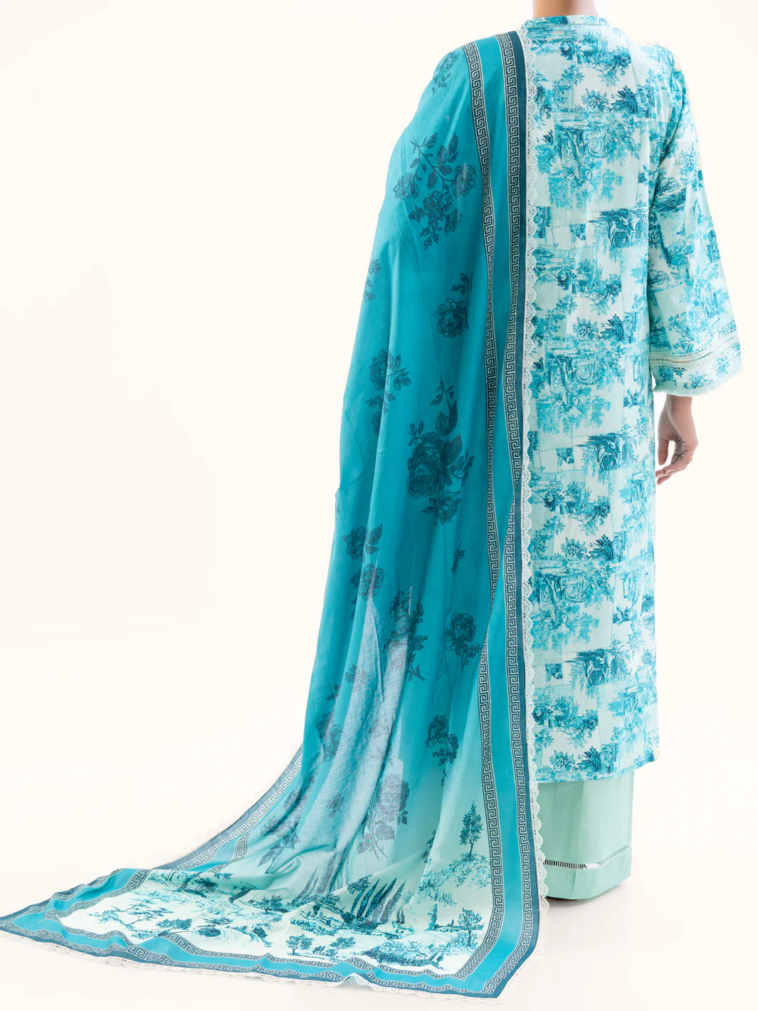 Ice Blue Cambric 3Pc Unstitched - AWP-3PS-890 - Image 3