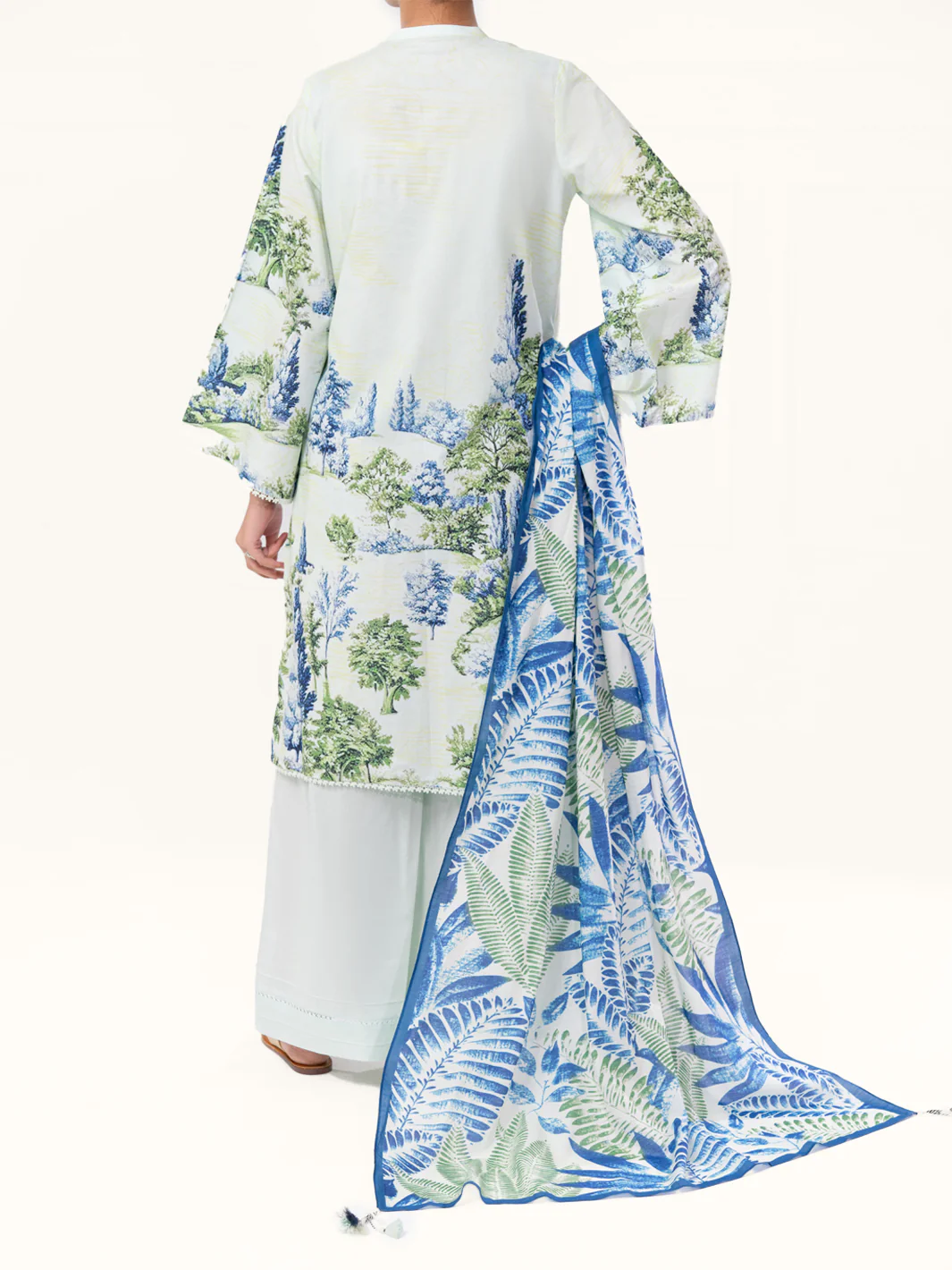 Ice Blue Cambric 3Pc Unstitched - AWP-3PS-892 - Image 2