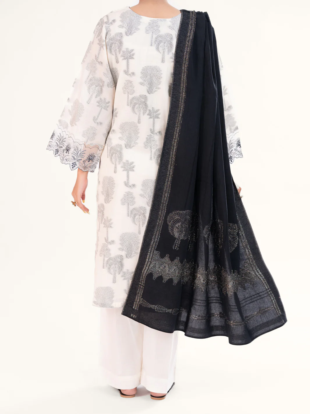 Off White Yarn Dyed 3Pc Stitched - AWP-3PS-927 - Image 3