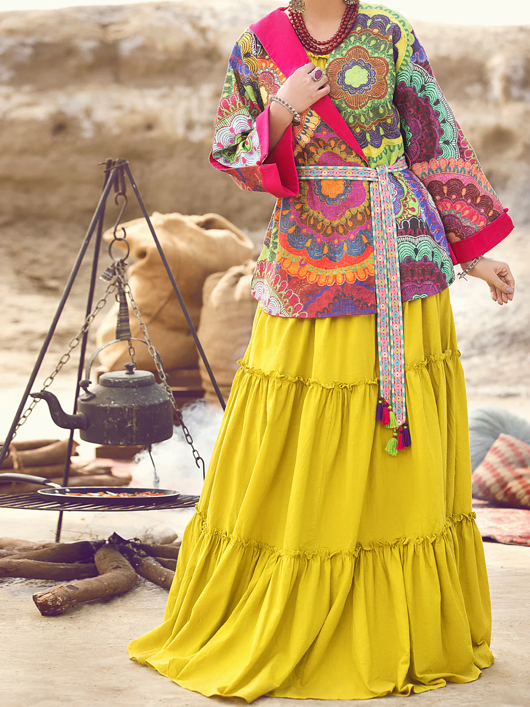 Multicolor Khaddar Jacket - AWP-JT-395