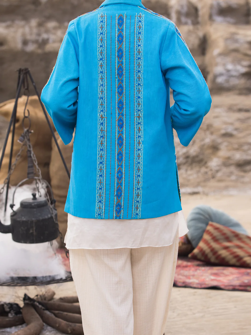 Ferozi Khaddar Jacket - AWP-JT-397 - Image 2