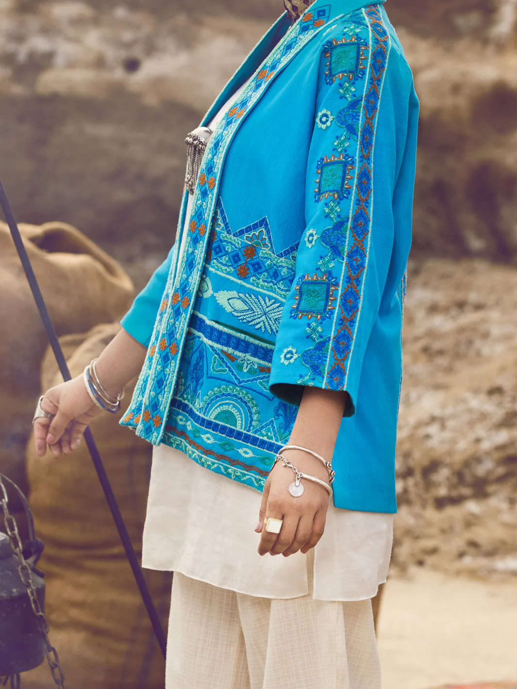 Ferozi Khaddar Jacket - AWP-JT-397 - Image 3