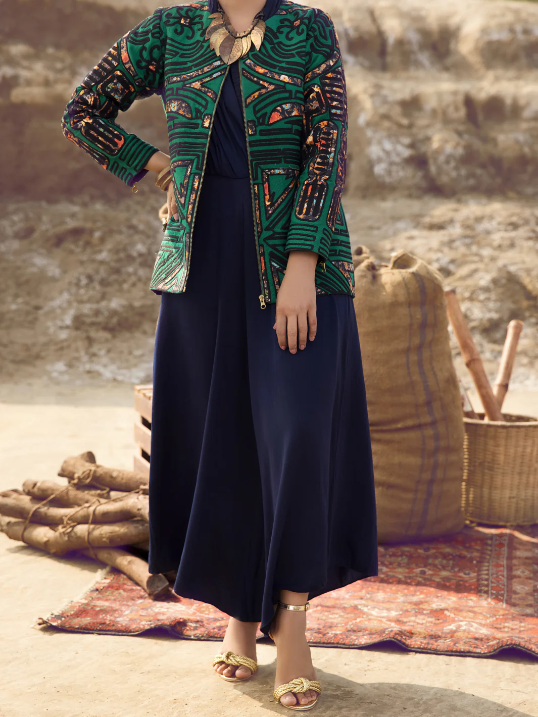 Green Khaddar Jacket - AWP-JT-398 - Image 4