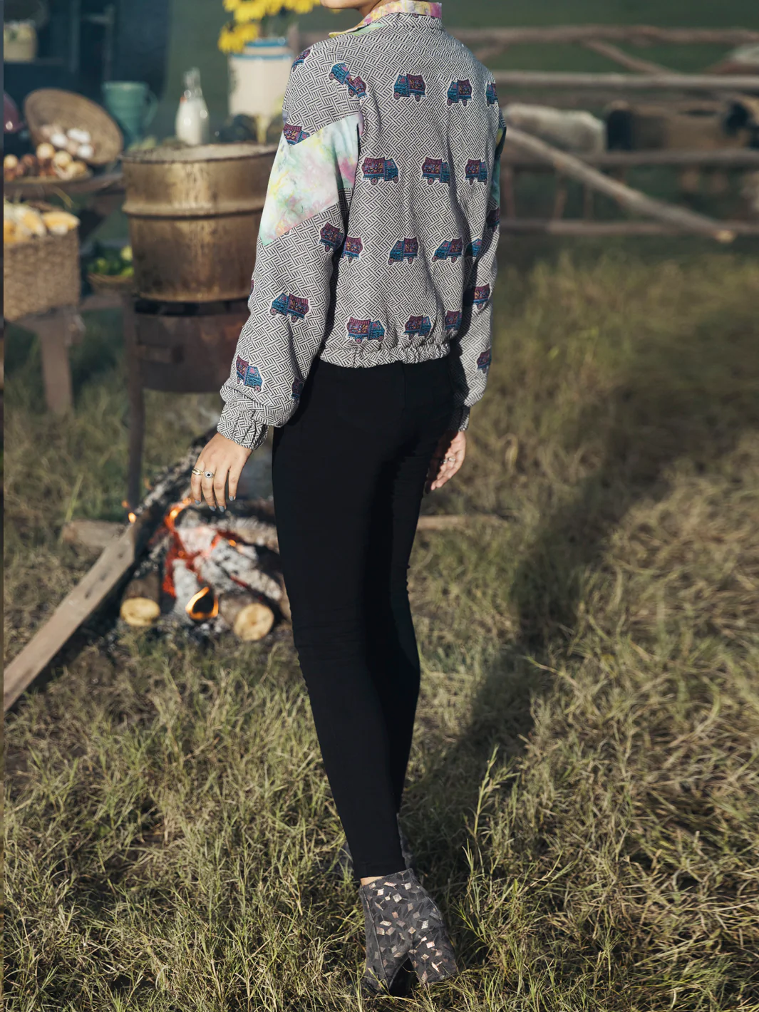 Black & White Yarn Dyed Jacket - AWP-JT-495 - Image 2