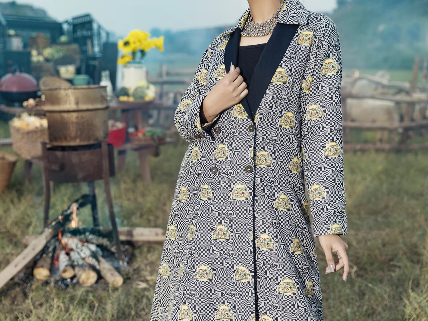 Black & White Yarn-Dyed Jacket - AWP-JT-496 - Image 3