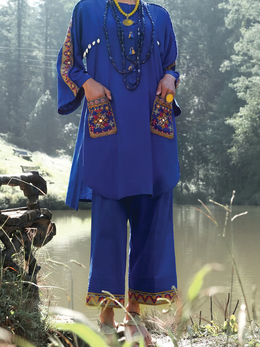 Royal Blue Karandi Tunic - AWP-LK-285