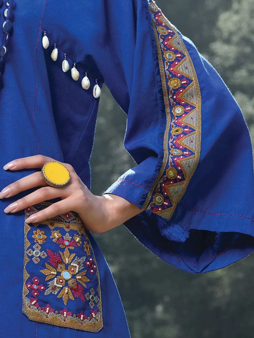 Royal Blue Karandi Tunic - AWP-LK-285 - Image 3