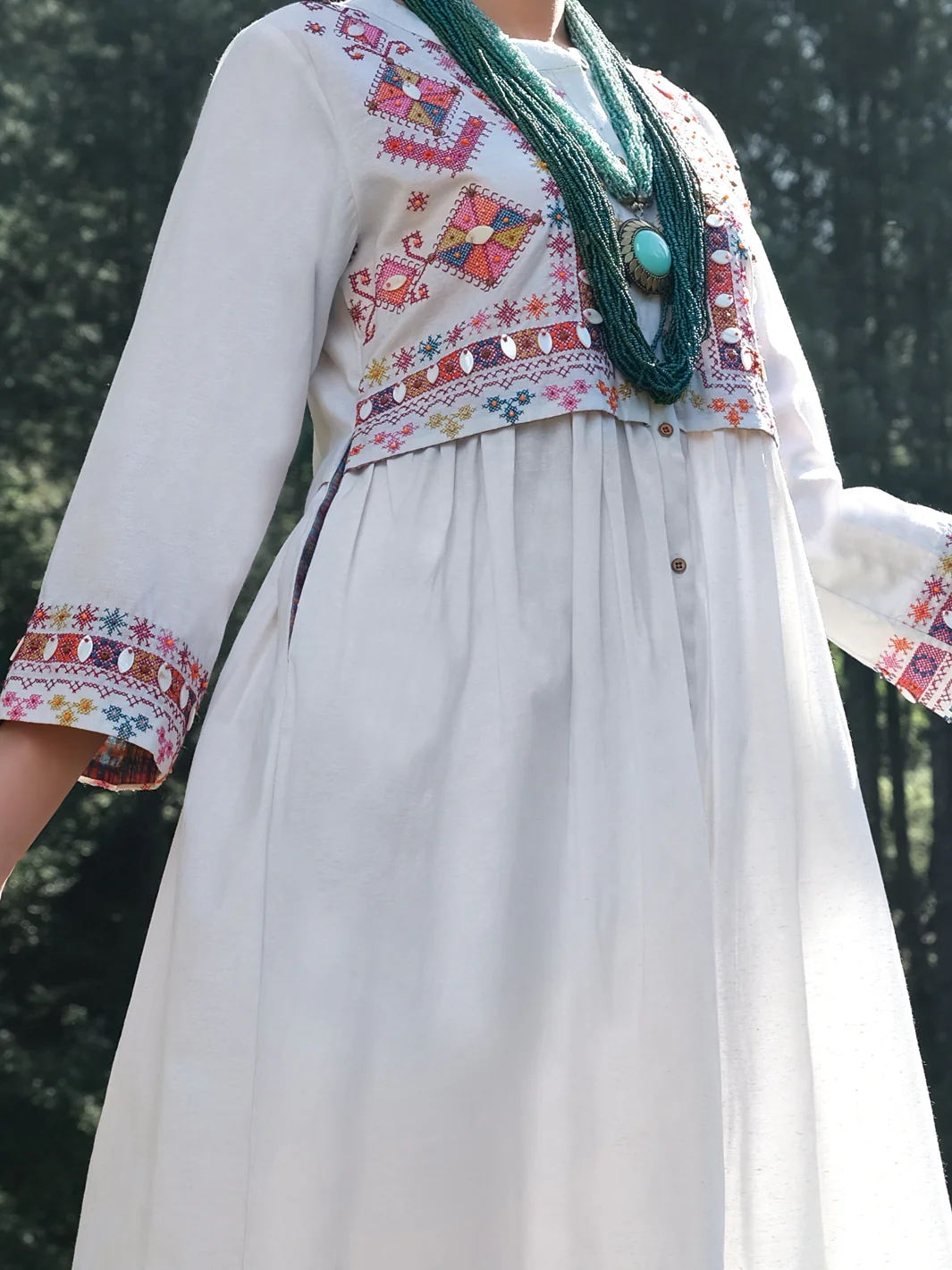 Off White Karandi Tunic - AWP-LK-290 - Image 2