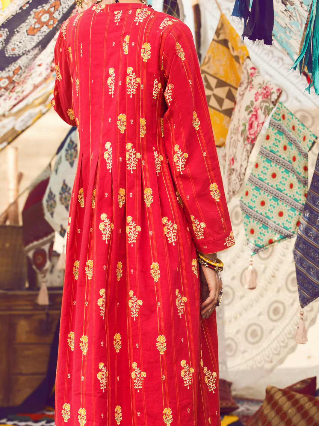 Red Yarn Dyed Tunic - AWP-LK-317A - Image 4