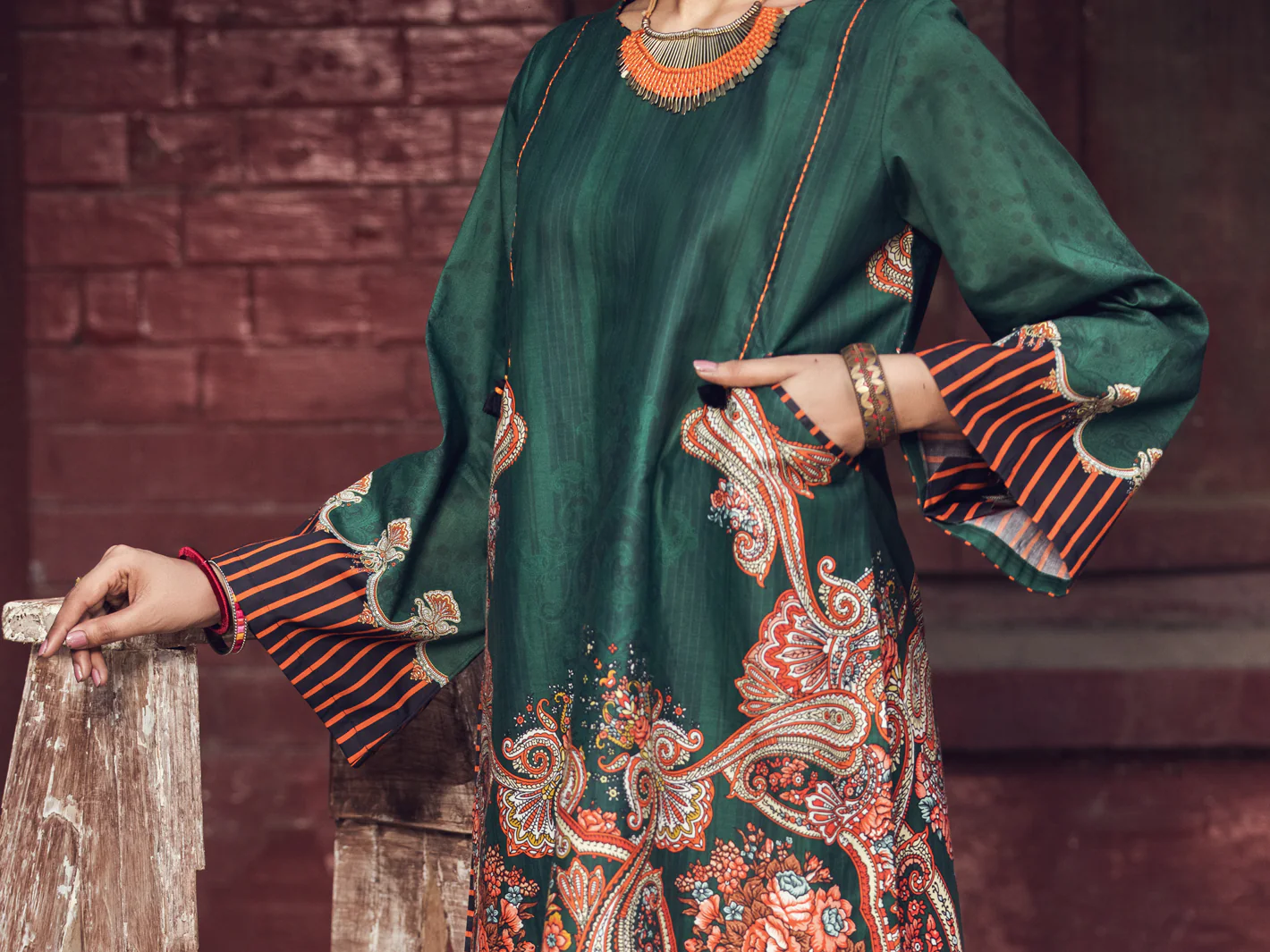 Green Cambric Tunic - AWP-LK-373 - Image 4