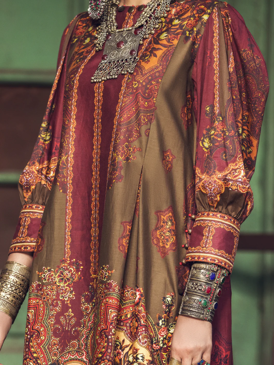 Maroon Cambric Tunic - AWP-LK-374 - Image 3