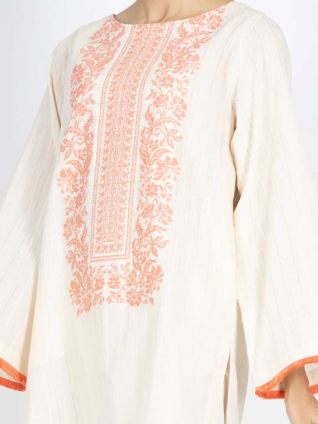 Off White Dobby Tunic - AWP-LK-457 - Image 3