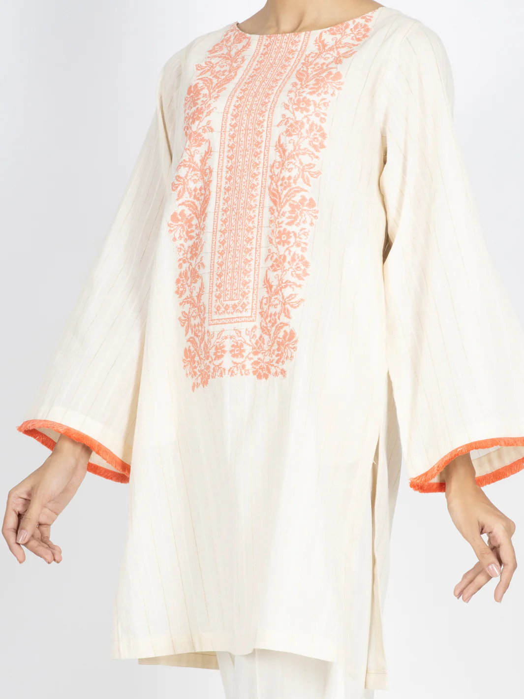 Off White Dobby Tunic - AWP-LK-457 - Image 4
