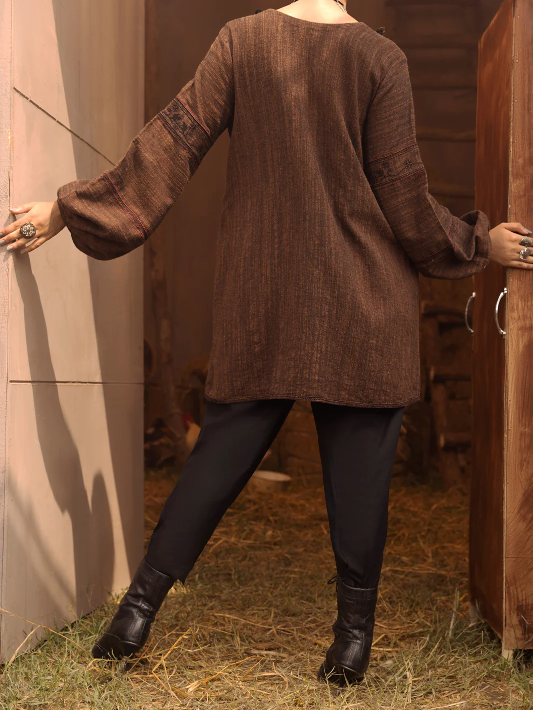 Copper Yarn-Dyed Two Tone Tunic - AWP-LK-481 - Image 2